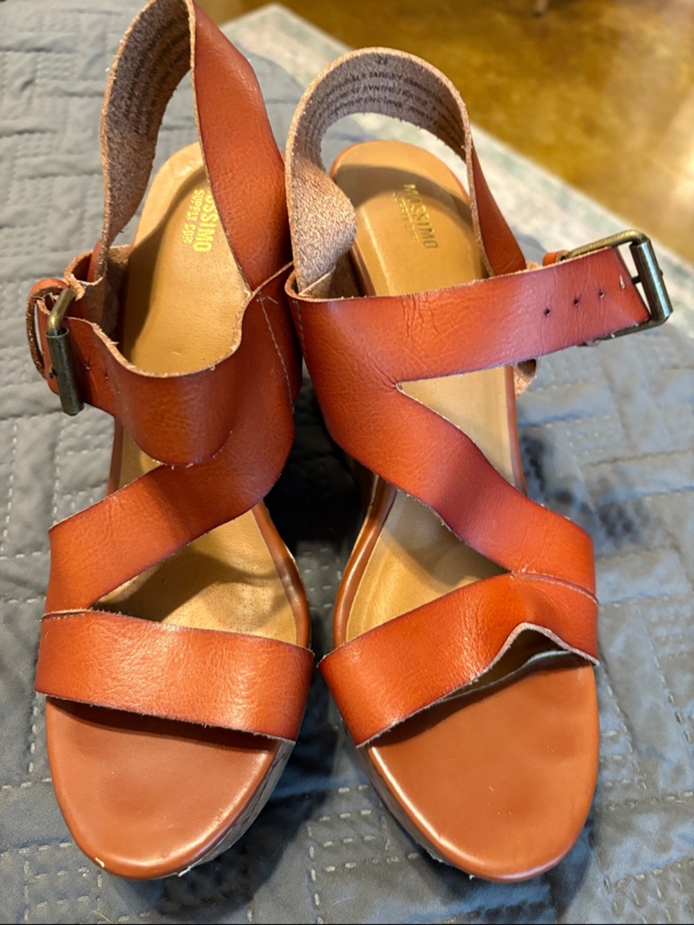 Mossimo Supply Co. Women's Burnt Orange Leather Slingback Sandals
